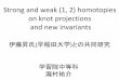 Strong and weak (1, 2) homotopies on knot …mok7/slide/Takimura_s.pdfStrong and weak (1, 2) homotopies on knot projections and new invariants 学習院中等科 瀧村祐介 伊藤昇氏(早稲田大学)との共同研究