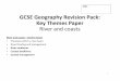 GCSE Geography Revision Pack: Key Themes Paper …...River and coasts ‐need to know • Processes within a river basin • River flooding and management • River landforms • Coastal