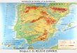GEOGRAFÍA DE ESPAÑA. 2º de Bachillerato · Cuatro características definen el relieve peninsular español: 1. La forma «maciza» de la península, una especie de cuadrilátero
