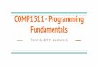 Fundamentals COMP1511 - Programming · A Basic Program using Arrays Let's make a program to track player scores in a game We have four players that are playing a game together We
