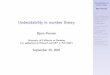 Undecidability in number theorypoonen/papers/sample_beamer.pdf · 2008-07-06 · Undecidability in number theory Bjorn Poonen H10 Polynomial equations Hilbert’s 10th problem Diophantine
