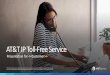 AT&T IP Toll-Free ServiceQuality of Service and security features for AT&T VoIP AT&T Internal MPLS VPN Voice Aware Network Provides network protection and Quality of Service (QoS)