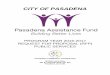 CITY OF PASADENA · The Pasadena Assistance Fund (PAF) is a fund of the Pasadena Community Foundation (PCF). This fund represents a partnership between the City of Pasadena and PCF