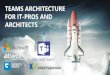 TEAMS ARCHITECTURE FOR IT-PROS AND ARCHITECTS Architecture for IT-Pros and...O365 services extend with their data (e.g., conversations stored in Teams chat service & documents stored