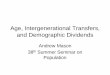 Age, Intergenerational Transfers, and Demographic DividendsAge, Intergenerational Transfers, and Demographic Dividends Andrew Mason 38th Summer Seminar on Population