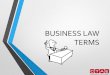 BUSINESS LAW TERMS - Paulding County School District · Sources of Law • Constitutional Law Defined by U.S. Constitution • Statutory Law Written law set down by a legislature