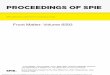PROCEEDINGS OF SPIE · PDF file PROCEEDINGS OF SPIE Volume 6593 . Proceedings of SPIE, 0277-786X, v. 6593 SPIE is an international society advancing an interdisciplinary approach to