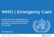 WHO | Emergency Care · Emergency, Trauma and Acute Care Department for Management of NCDs, Disability, Violence and Injury Prevention 3.1 Reduce by three quarters, between 2015 and