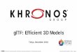 glTF: Efficient 3D Models...3D Graphics and Virtual Reality with Vulkan and OpenXR Neil Trevett, NVIDIA - Introduction to Vulkan and OpenXR Hai Nguyen, Google - Vulkan: Getting Started,