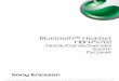 BluetoothŽ Headset HBH-PV702 Norsk/Dansk/Svenska Suomi … · Sony Ericsson HBH-PV702 This manual is published by Sony Ericsson Mobile Communications AB, without any warranty. Improvements