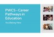 PWCS -Career Pathways in Education · and apply for vacancies upon receiving a passing score sheet Guidance Tip: Use current VDOE issued Assessment Requirements for Licensure to enroll