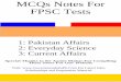 MCQs Notes For FPSC Tests - Government Jobs PK...Pakistan Affairs MCQs A. 8th June 1956 B. 23rd March 1956 C. 14th August 1956 D. 25th December 1956 Who was the Prime Minister of Pakistan