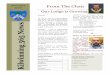 Volume 3, Issue 2 From The Chair Apr 2013 Our Lodge is Growing · Remember now thy Creator in the days of thy youth, while the evil days come not, nor the years draw nigh, when thou