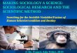 MAKING SOCIOLOGY A SCIENCE: SOCIOLOGICAL RESEARCH social and community programs/projects ... SOCIOLOGICAL