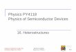 Physics PY4118 Physics of Semiconductor Devices...Semiconductor Alloys Coláiste na hOllscoile Corcaigh, Éire University College Cork, Ireland ... Semiconductor Devices Bandgap Engineering
