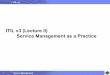 ITIL v3 (Lecture II) Service Management as a Practice · ITIL v3 Service Management Service Portfolio Management A Service Portfolio describes a provider’s services in terms of