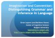 Distinguishing Grammar and Inference in Language · Grice’s Conversational Maxims H. Paul Grice (1975, “Logic and conversation") was interested in the everyday use of logic. 8
