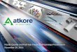 Fourth Quarter and Full Year Fiscal 2016 Earnings ...investors.atkore.com/~/media/Files/A/Atkore... · fiscal year which ended on September 30, 2016. Fiscal years 2015 and 2014 were