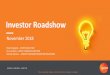 Investor Roadshow · Gas 11% Oil 6% LPG 3% Renewable generation 30% Thermal generation 12% 1% Residential electricity 20% Business electricity 6% LPG 7% Gas 4% KUPE 20% WHOLESALE