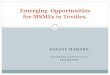 Emerging Opportunities for MSMEs in Textiles.mpmsme.gov.in/mpmsmecms/Uploaded Document/Documents/P4_Session Textile Emerging...Mosquito repellent, Vitamin E ... SWOT Analysis. Business