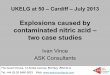 Explosions caused by contaminated nitric acid – two case ...ukelg.ps.ic.ac.uk/50IV.pdf · Explosions caused by contaminated nitric acid ... Loss Prevention Bulletin 187, 6-8. Vince