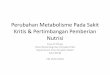 Perubahan Metabolisme Pada Sakit Kritis Ceva W Pitoyo... · IL 6 TNF IL 1 Gliserol Hormon stres Metabolit asam arakidonat Protein fase akut Gluko kortikoid (kortikotropi dne) 