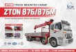 TRUCK MOUNTED CRANE ZTON 8751875 Korea's leading special …876M.pdf · 2020-03-02 · TRUCK MOUNTED CRANE ZTON 8751875 Korea's leading special vehicle manufacturer Options Overwinding