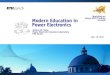 Workshop on Modern Education in Concept Power Electronics · @ 10th Anniversary in 2014 ECPE Power Electronics Textbook ECPE Distinguished Lecturer Program ECPE Webinars ECPE Fellowship