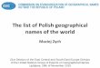 The list of Polish geographical names of the worldecseed.zrc-sazu.si/Portals/22/21 session/The list... · •The list of selected Polish names for buildings and other urban objects