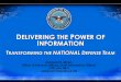 DELIVERING THE POWER OF INFORMATION - NVD - Home · DELIVERING THE POWER OF INFORMATION TRANSFORMING THE RANSFORMING THE NATIONAL DNATIONAL D EFENSE EFENSE TEAM Margaret E. Myers
