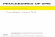 PROCEEDINGS OF SPIE ... PROCEEDINGS OF SPIE Volume 7914 Proceedings of SPIE, 0277-786X, v. 7914 SPIE is an international society advancing an interdisciplinary approach to the science