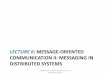 LECTURE 6: MESSAGE-ORIENTED COMMUNICATION II: …rbrennan/CA4006 Lecture 6... · 2019-03-04 · Distributed Systems • What? –Multiple networked cooperating computers –Eg: Internet