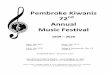 Pembroke Kiwanis Music Festival Pembroke Kiwanis 72 613 ... · Societies, nor play with the Orchestras or Bands. Duets, Trios, Quartets and Small Ensembles (up to and including 7
