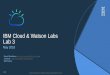 IBM Cloud & Watson Labs Lab 3 - bluemix-watson-day ... · IBM Lab 3 –IoT & Node-RED –Insert IoT Data in Cloudant DB Let’s insert the event data coming from the Device sensors