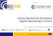 Using Wechat for Business Digital Marketing in China SME Centre... · Using Wechat for Business Digital Marketing in China Thomas Graziani from WalktheChat, 12th of April 2016 A project