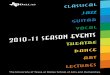 Jazz Guitar VoCal ClassiCal Jazz Guitar VoCal theatre DanCe art leCtures 2010 -11 season events The