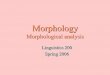Morphology - University of Washingtoncourses.washington.edu/lingclas/200/Lectures/Core/Morphology/morph1.pdfRoot vs. affix morphemes Roots meaning: contains major (referring, lexical)