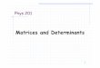 matrices & determinants · matrices A and B such that AB = BA, then A and B are said to be commute. Can you suggest two matrices that must commute with a square matrix A? If A and