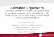 Advance Organizers - University of Utah– Explain the function of Advance Organizers in teaching and learning. – Identify when an Advance Organizer would likely be useful in one’s