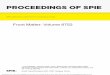 PROCEEDINGS OF SPIE · PDF file PROCEEDINGS OF SPIE Volume 6752 . Proceedings of SPIE, 0277-786X, v. 6752 SPIE is an international society advancing an interdisciplinary approach to
