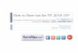 How to Save tax for FY 2018-19? - RSCWS · 2018-04-12 · How to Save tax for FY 2018-19? By Amit Kumar Founder - Apnaplan.com Version 1.0 Edited: April 1, 2018 Incorporates changes