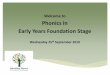 Welcome to Phonics in Early Years Foundation A phonics resource published by the Department for Education