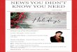 KNOW YOU NEED NEWS YOU DIDN'T - Mills Shirley LLP · 2018-12-12 · My sister, Kimla, recently pointed out when I say, "The world has really changed" or "Can you believe it is December,