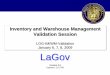 Inventory and Warehouse Management January 6, 7, 8, 2009 LaGov · 2019-02-22 · 1/21/2009 4 Purpose of Validation Sessions Validation Sessions are intended to provide feedback to