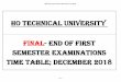 HO TECHNICAL UNIVERSITY final- END OF first SEMESTER ......ACCOUNTANCY LAB FAD BLCK RM 2 Page 2. HTU-End of First Semester Examinations (Dec 2018) S/N Course Code Course Title Programme