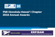 PMI Honolulu Hawai‘i Chapter 2018 Annual Awards · analyzing the feasibility of 1) an upgrade of Hawaiian Electric’s current ERP-EAM software – Ellipse Version 5.2.3.8 by Mincom