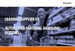LEADING SUPPLIER OF AUTOMATED MATERIAL ...events.editricetemi.com/files/doc/food2014_vangils.pdfLEADING SUPPLIER OF AUTOMATED MATERIAL HANDLING SYSTEMS 2 2014-11 Trends in Food Retail