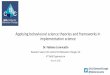 Applying behavioural science theories and frameworks in ... Applying behavioural science theories and