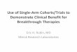 Use of Single-Arm Cohorts/Trials to Demonstrate Clinical ......Use of Single-Arm Cohorts/Trials to Demonstrate Clinical Benefit for Breakthrough Therapies Eric H. Rubin, MD Merck Research