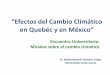 “Efectos del Cambio Climático en Quebécy en México”Association of Universities and Colleges of Canada Fonds d'internationalisation de la recherche (FIR) -ÉTS Ècole de Technologie
